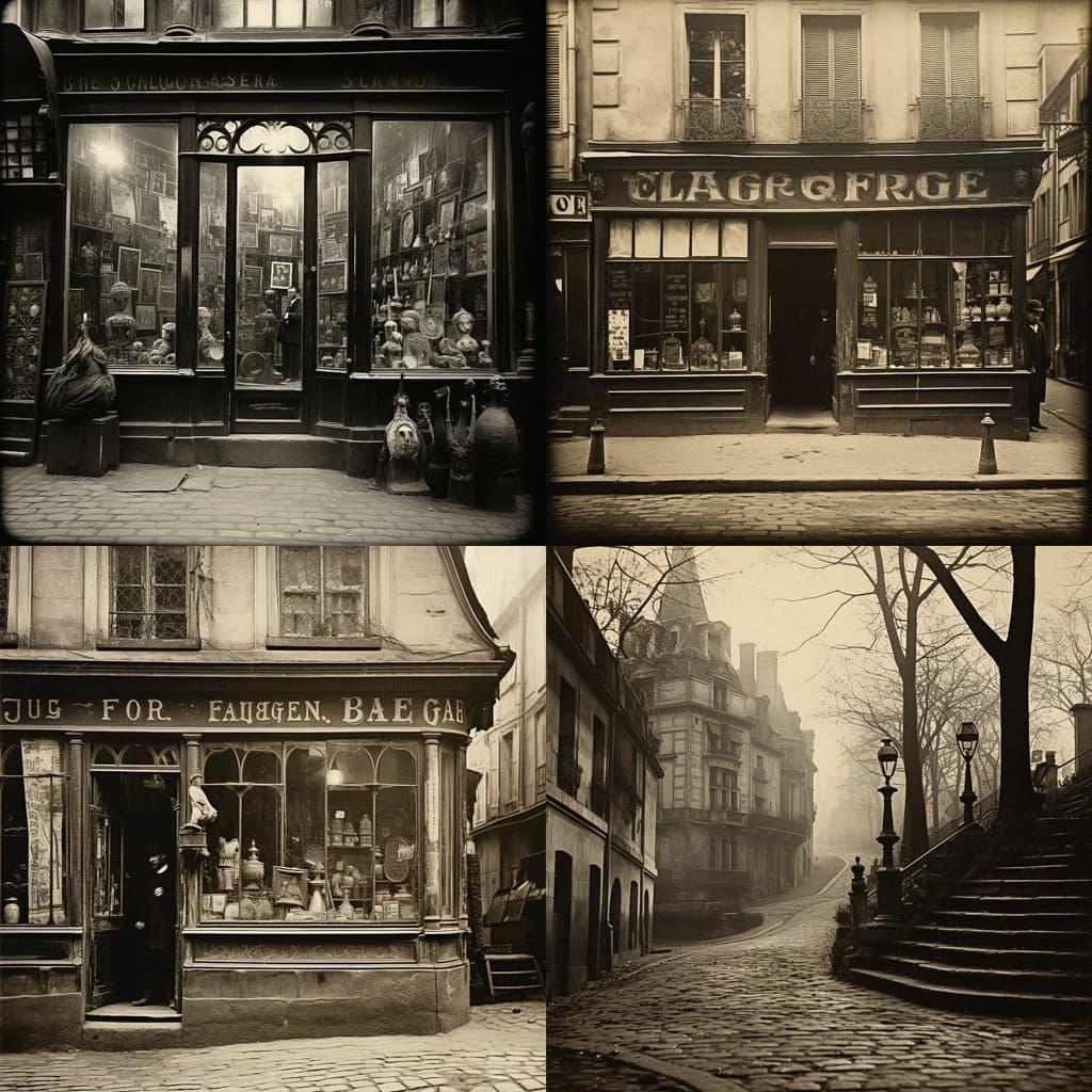 Eugene Atget style, Midjourney V5.2, render 1 of 4