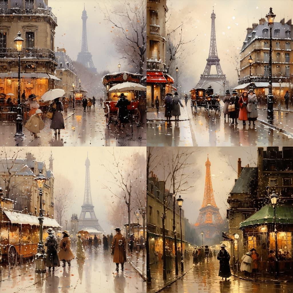 Eugene Galien-Laloue style, Midjourney V5.2, render 1 of 4