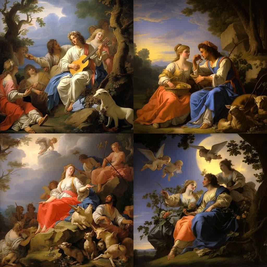 Eustache Le Sueur style, Midjourney V5.2, render 1 of 4