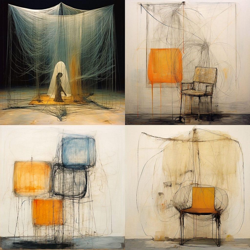 Eva Hesse style, Midjourney V5.2, render 1 of 4