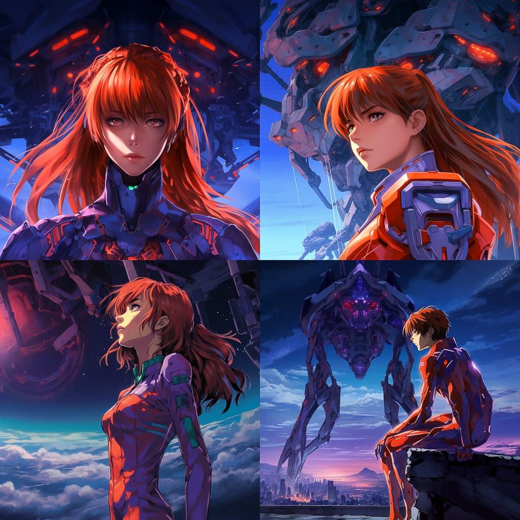 Evangelion style, Midjourney V5.2, render 1 of 4