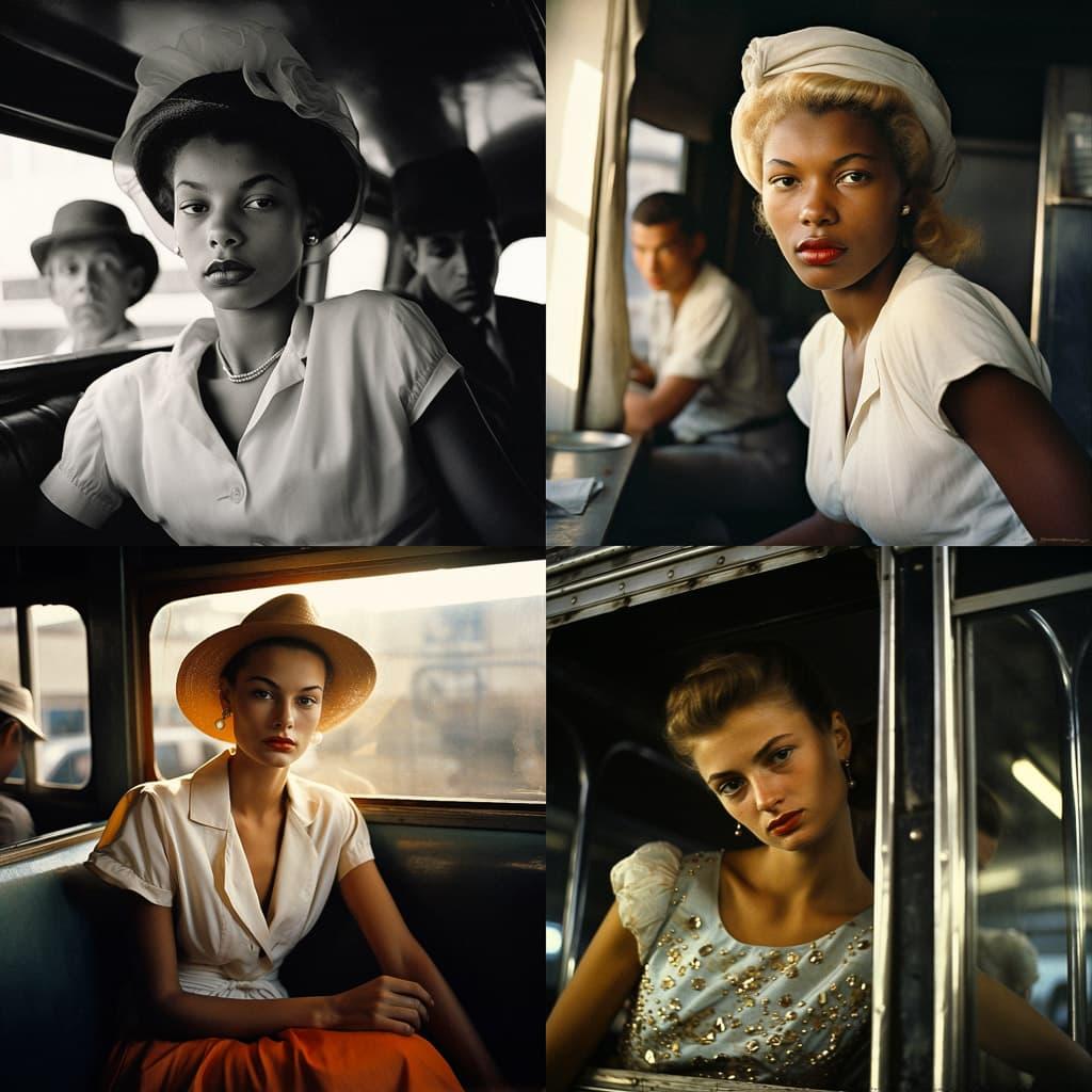 Eve Arnold style, Midjourney V5.2, render 1 of 4