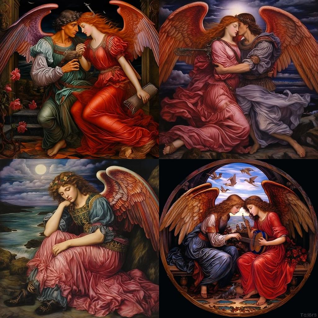 Evelyn De Morgan style, Midjourney V5.2, render 1 of 4