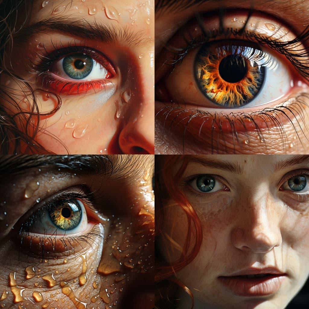 Extreme close-up portrait style, Midjourney V5.2, render 1 of 4