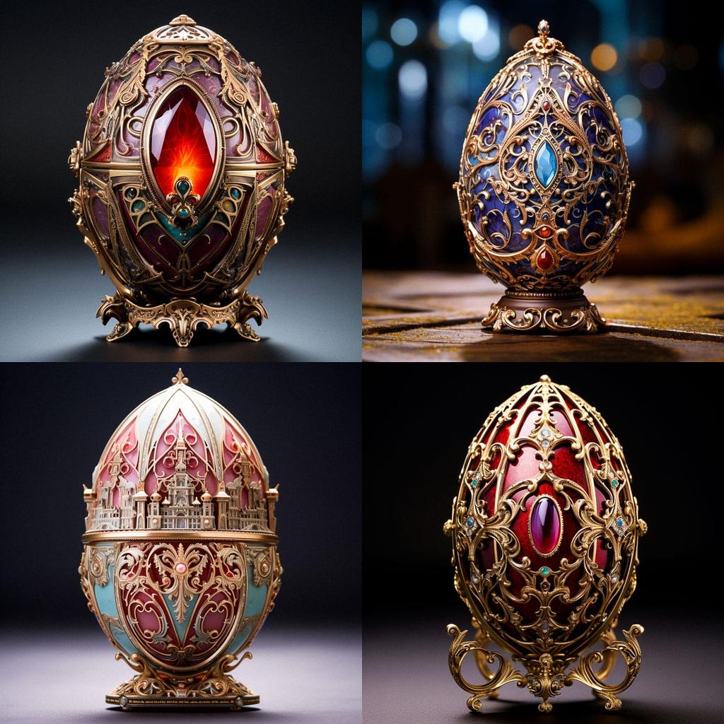Faberge egg style, Midjourney V5.2, render 1 of 4
