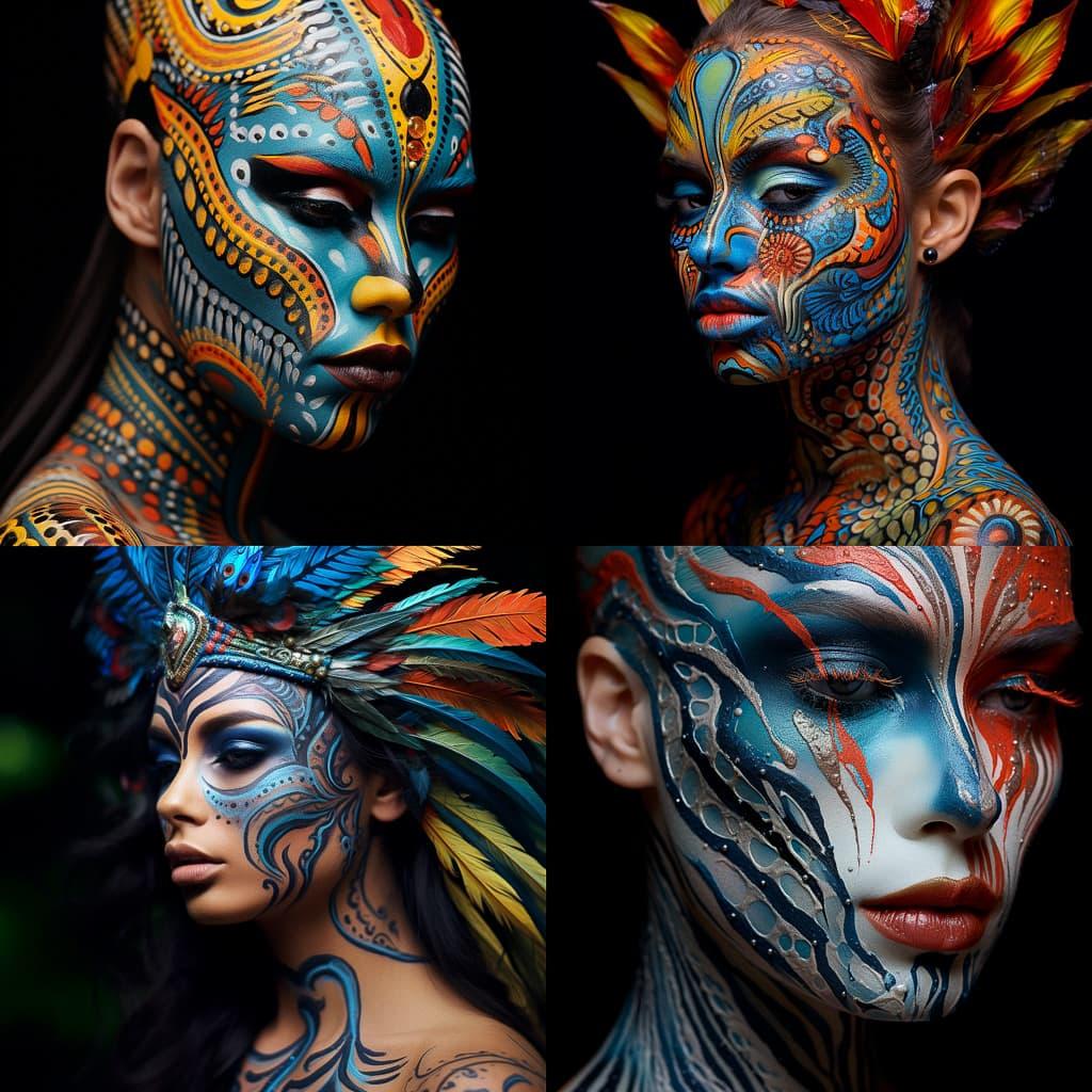 Facepaint style, Midjourney V5.2, render 1 of 4