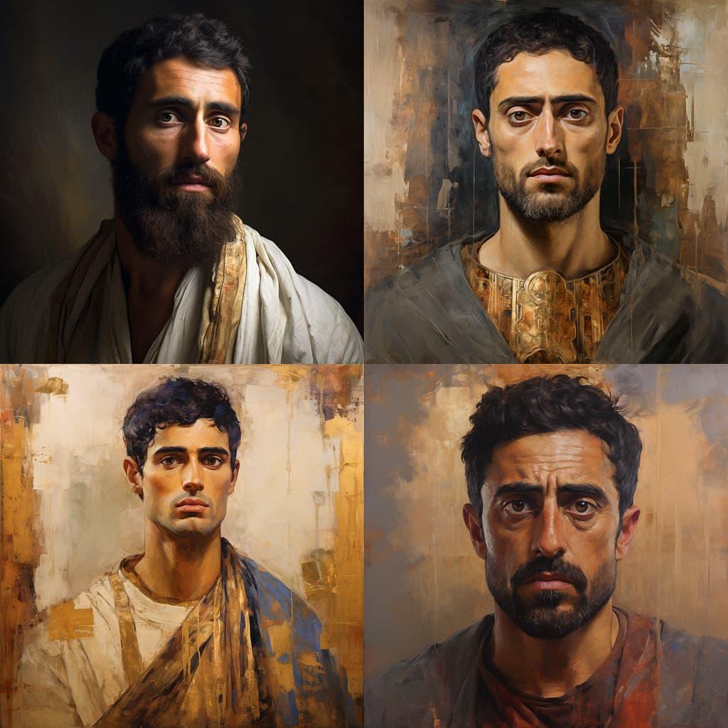 Fayum portrait style, Midjourney V5.2, render 1 of 4