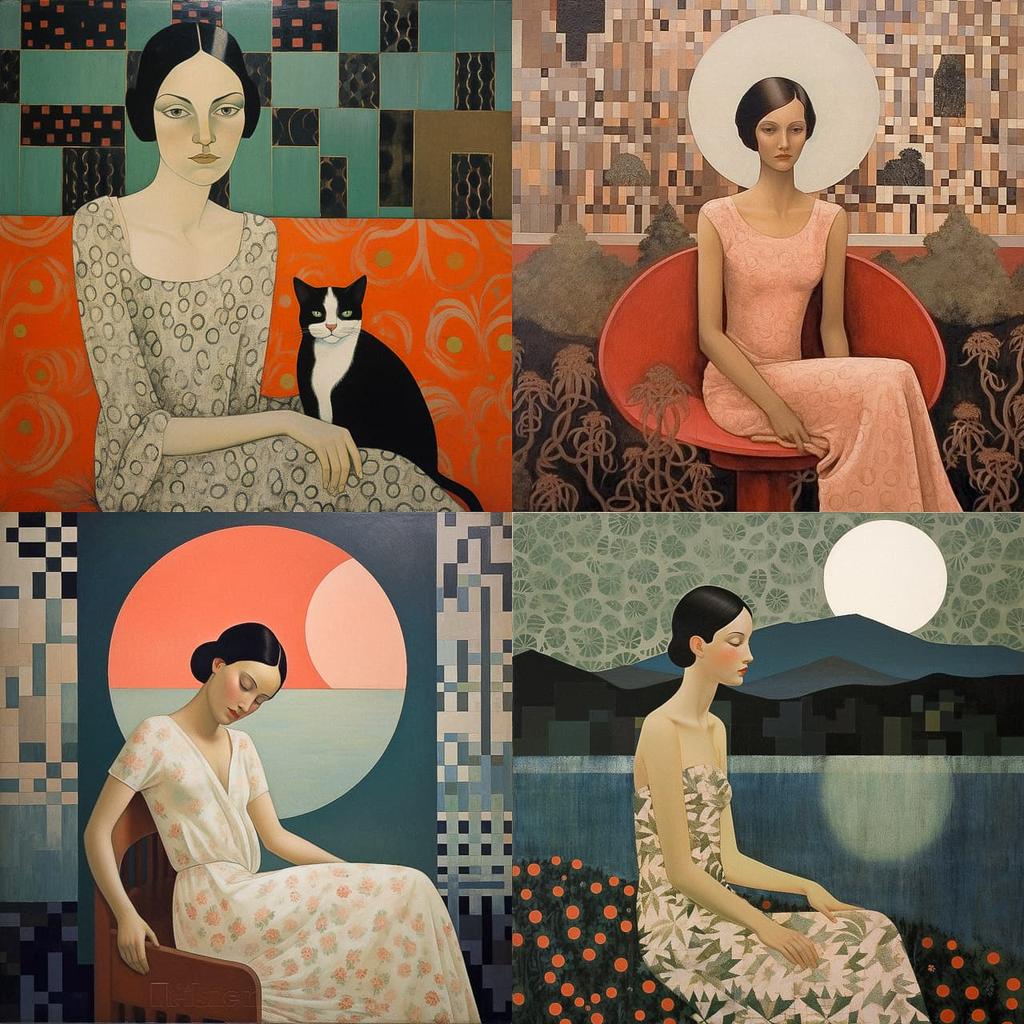 Felice Casorati style, Midjourney V5.2, render 1 of 4