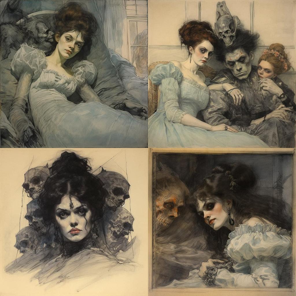 Felicien Rops style, Midjourney V5.2, render 1 of 4