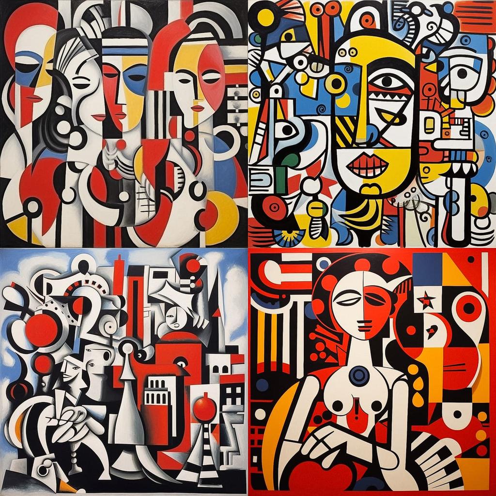 Fernand Leger style, Midjourney V5.2, render 1 of 4