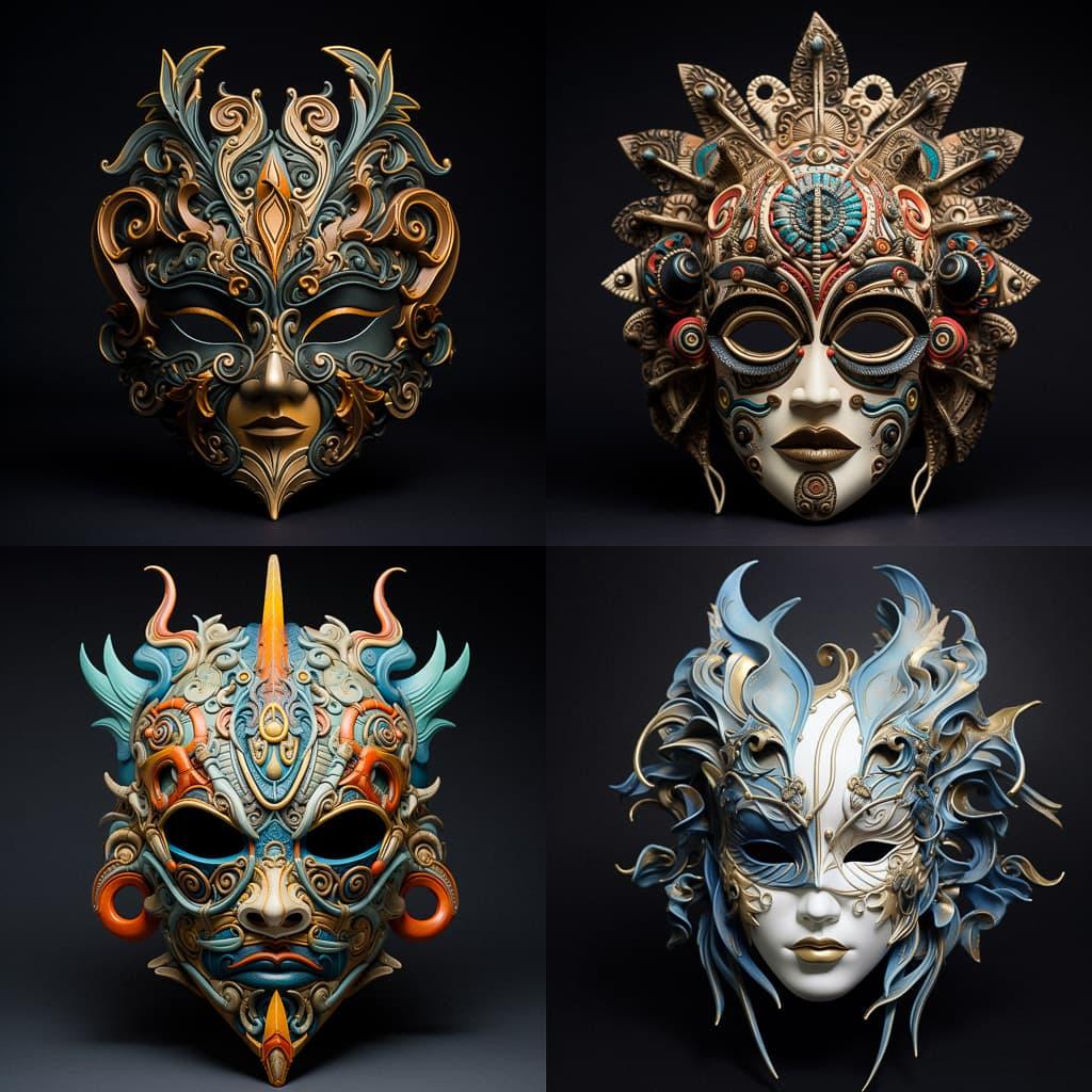 Festima mask style, Midjourney V5.2, render 1 of 4