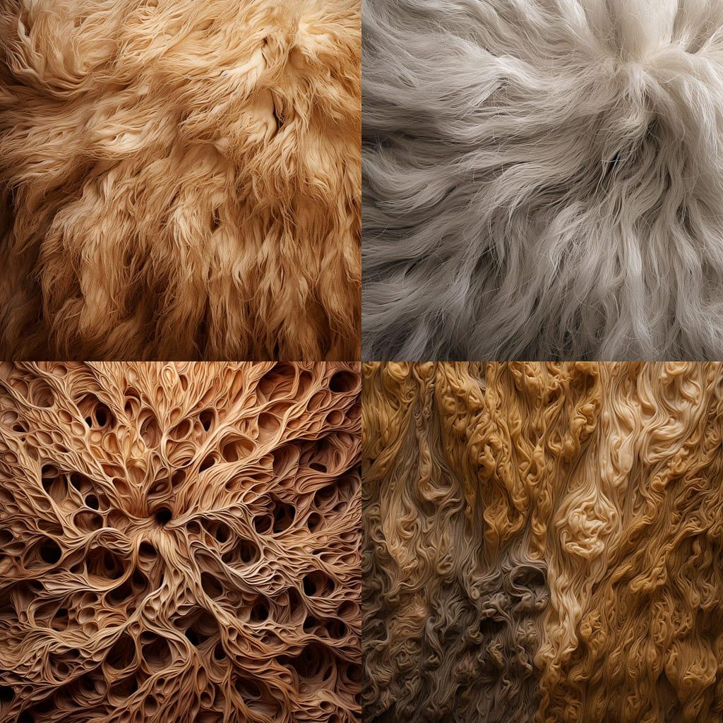 Fibrous texture style, Midjourney V5.2, render 1 of 4