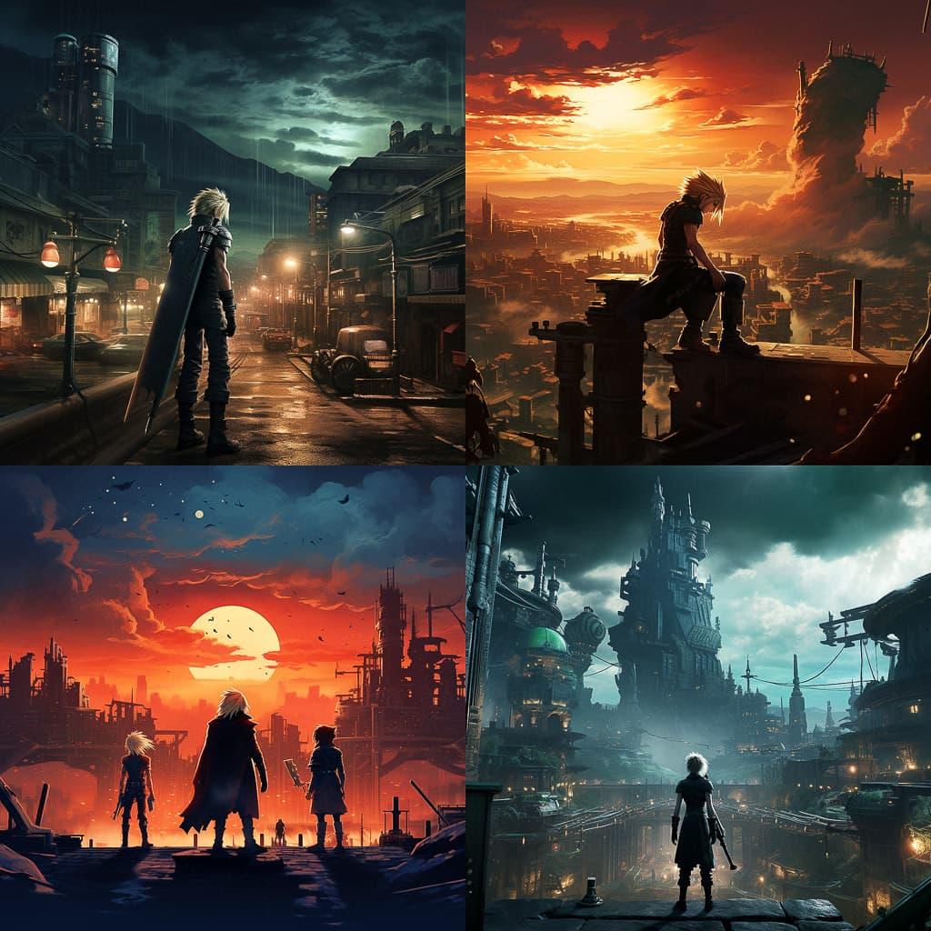 Final Fantasy VII style, Midjourney V5.2, render 1 of 4