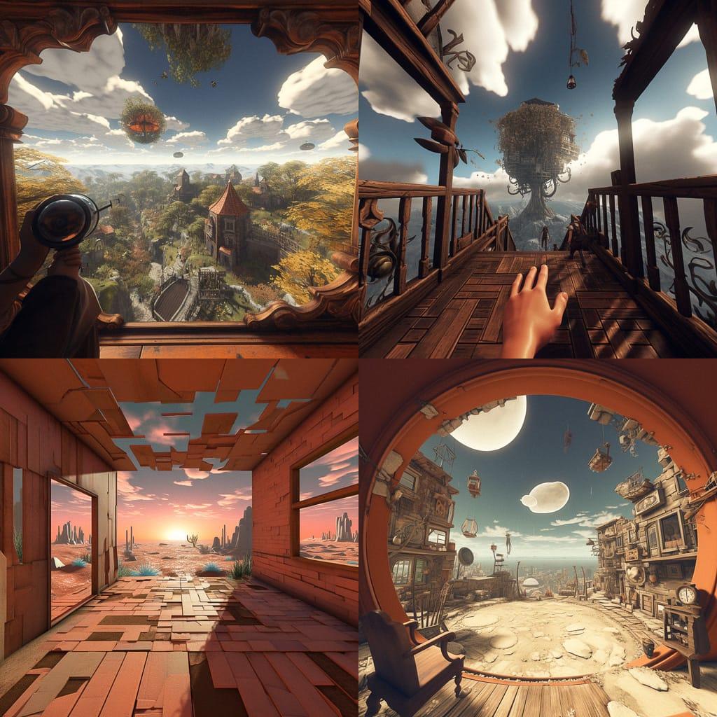 First-person view style, Midjourney V5.2, render 1 of 4