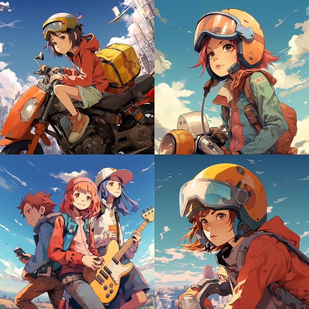 FLCL style, Midjourney V5.2, render 1 of 4