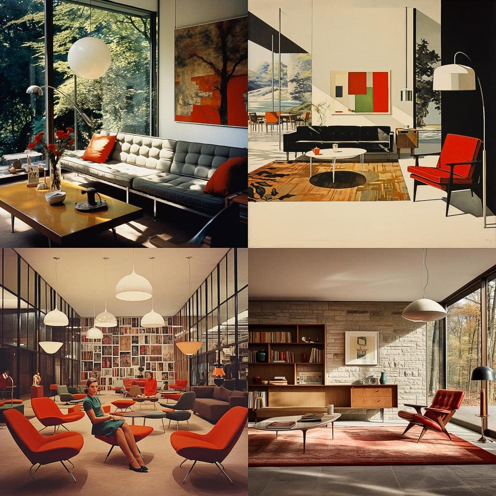 Florence Knoll style, Midjourney V5.2, render 1 of 4
