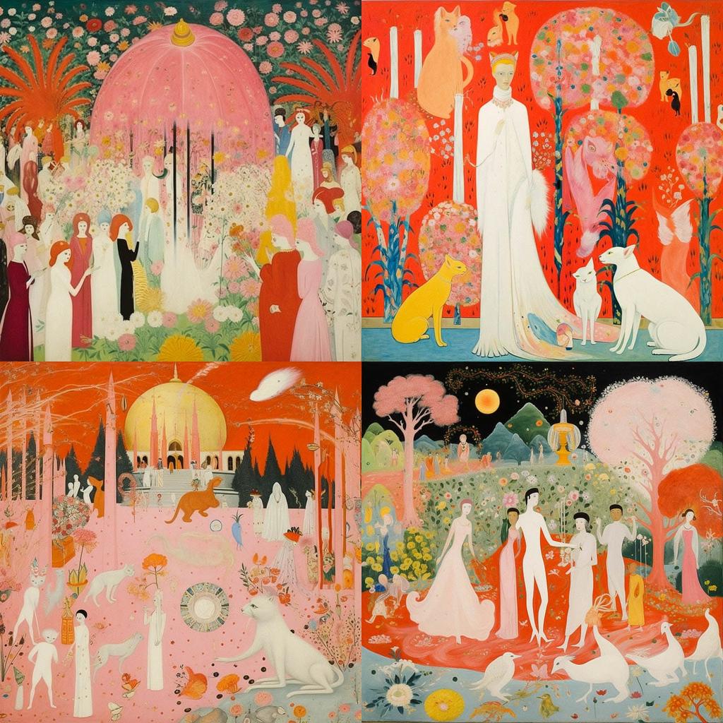 Florine Stettheimer style, Midjourney V5.2, render 1 of 4