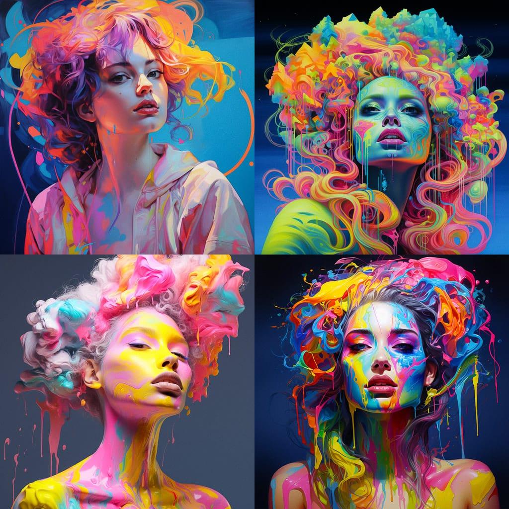 Fluorescent colors style, Midjourney V5.2, render 1 of 4