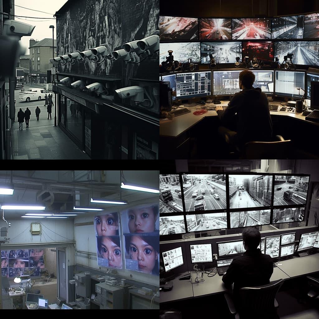 Footage from CCTV style, Midjourney V5.2, render 1 of 4