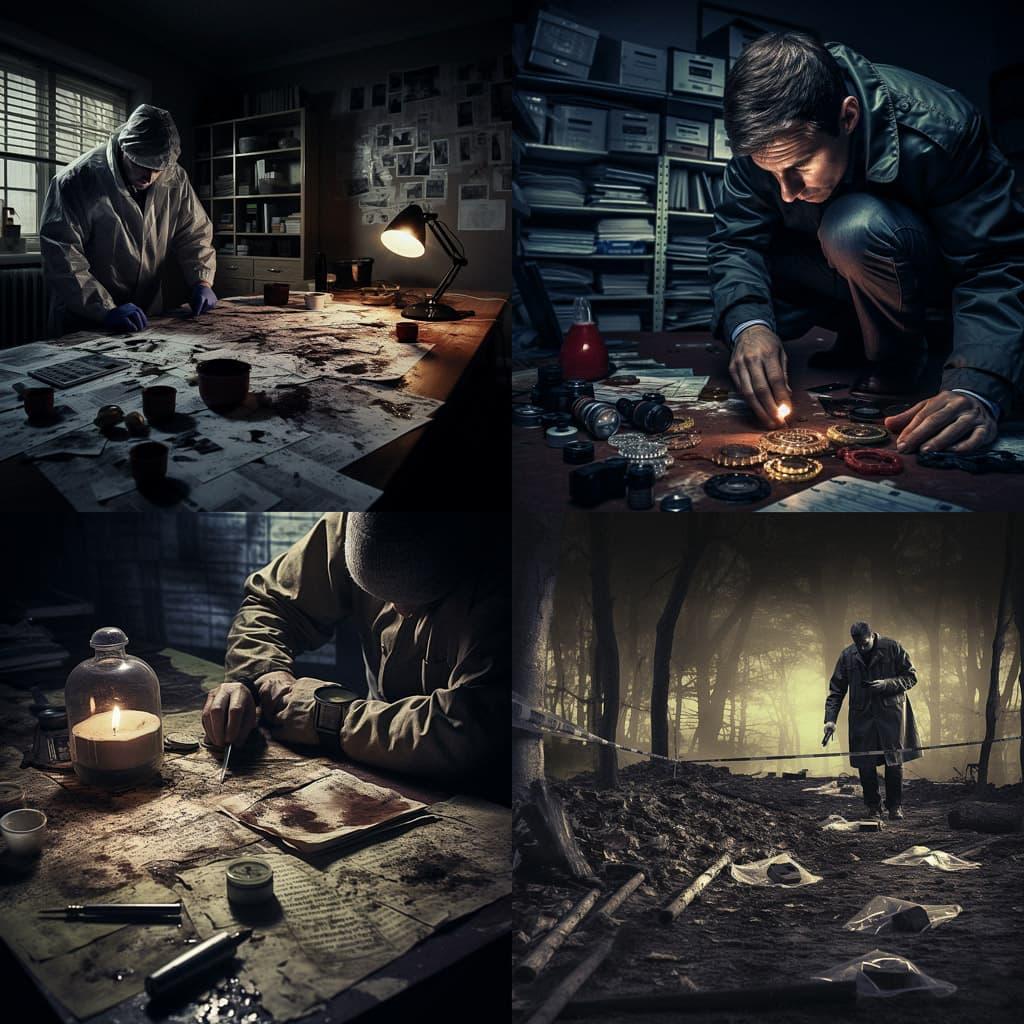 Forensic photography style, Midjourney V5.2, render 1 of 4