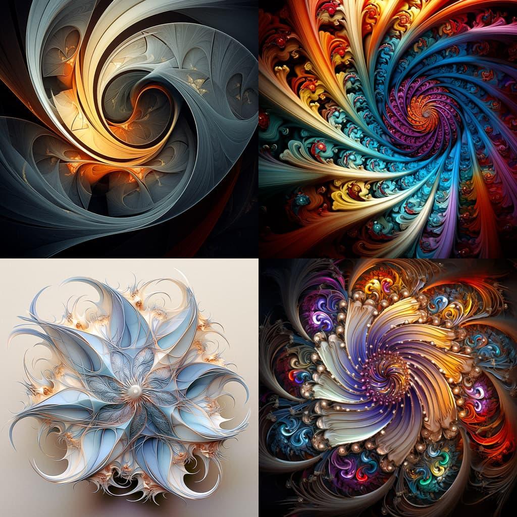 Fractal art style, Midjourney V5.2, render 1 of 4