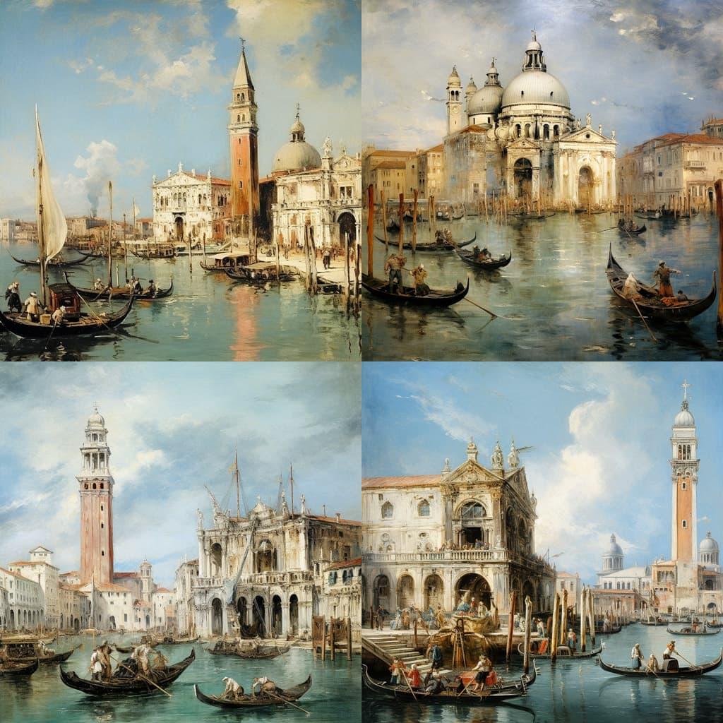 Francesco Guardi style, Midjourney V5.2, render 1 of 4