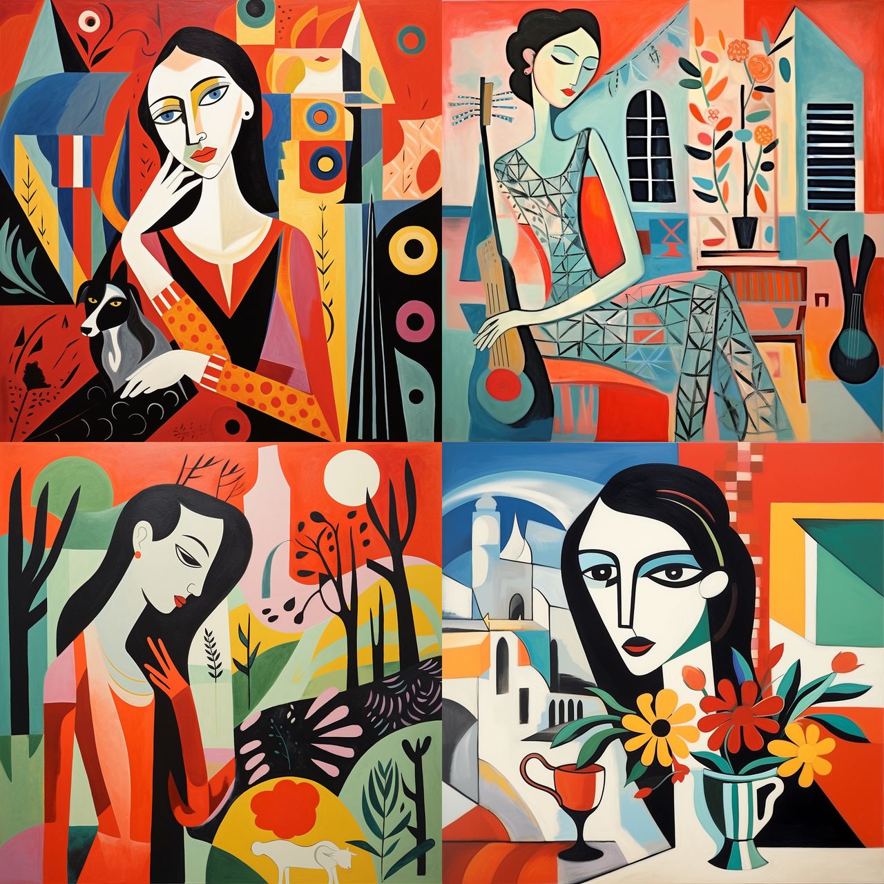 Francoise Gilot style, Midjourney V5.2, render 1 of 4