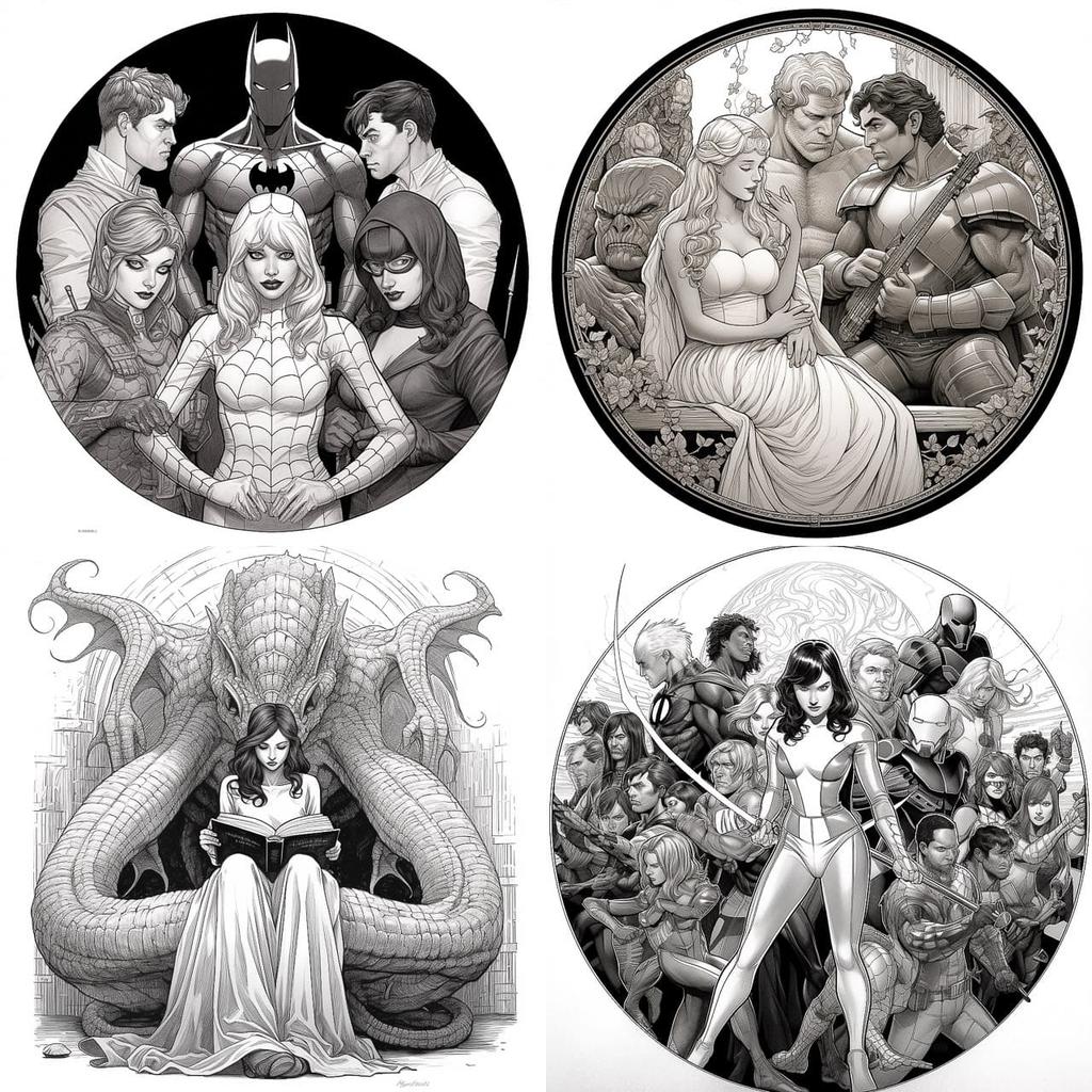 Frank Cho style, Midjourney V5.2, render 1 of 4