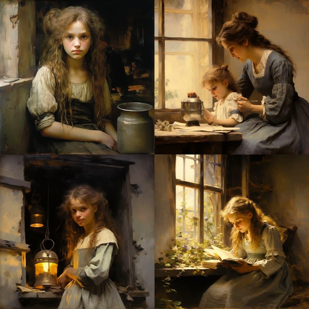 Frank Holl style, Midjourney V5.2, render 1 of 4