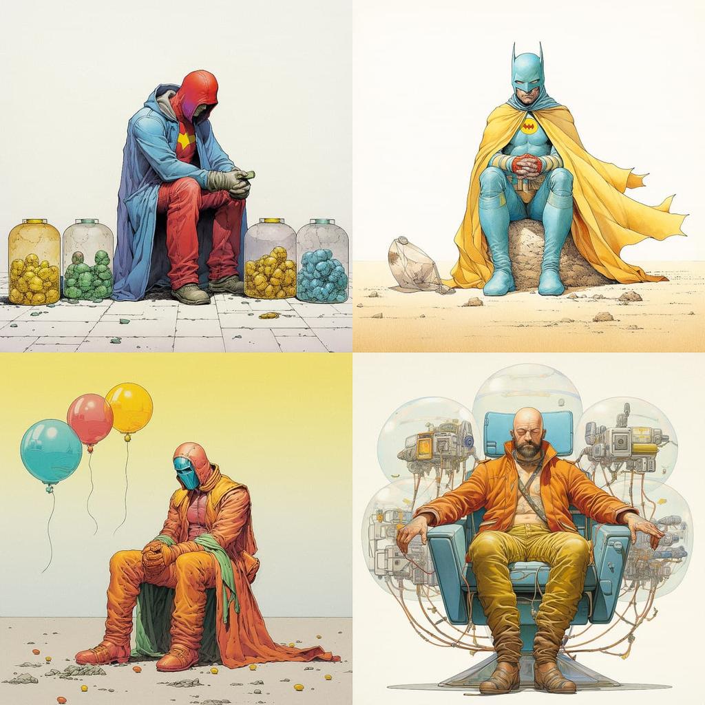Frank Quitely style, Midjourney V5.2, render 1 of 4