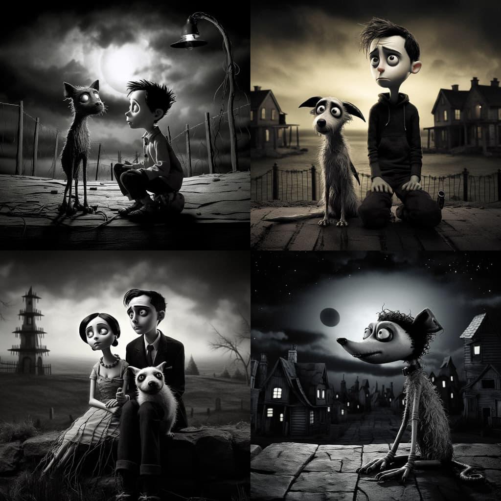 Frankenweenie style, Midjourney V5.2, render 1 of 4