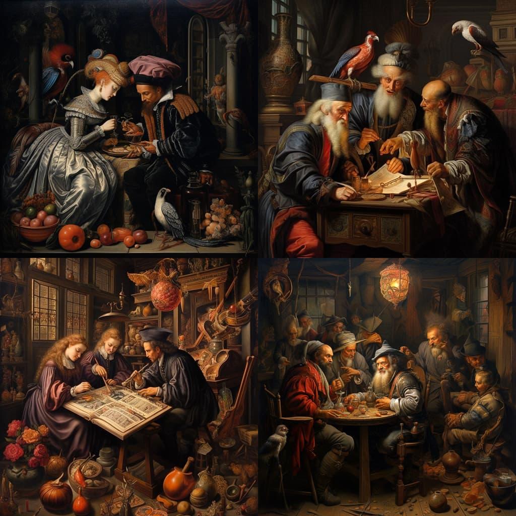 Frans Floris style, Midjourney V5.2, render 1 of 4