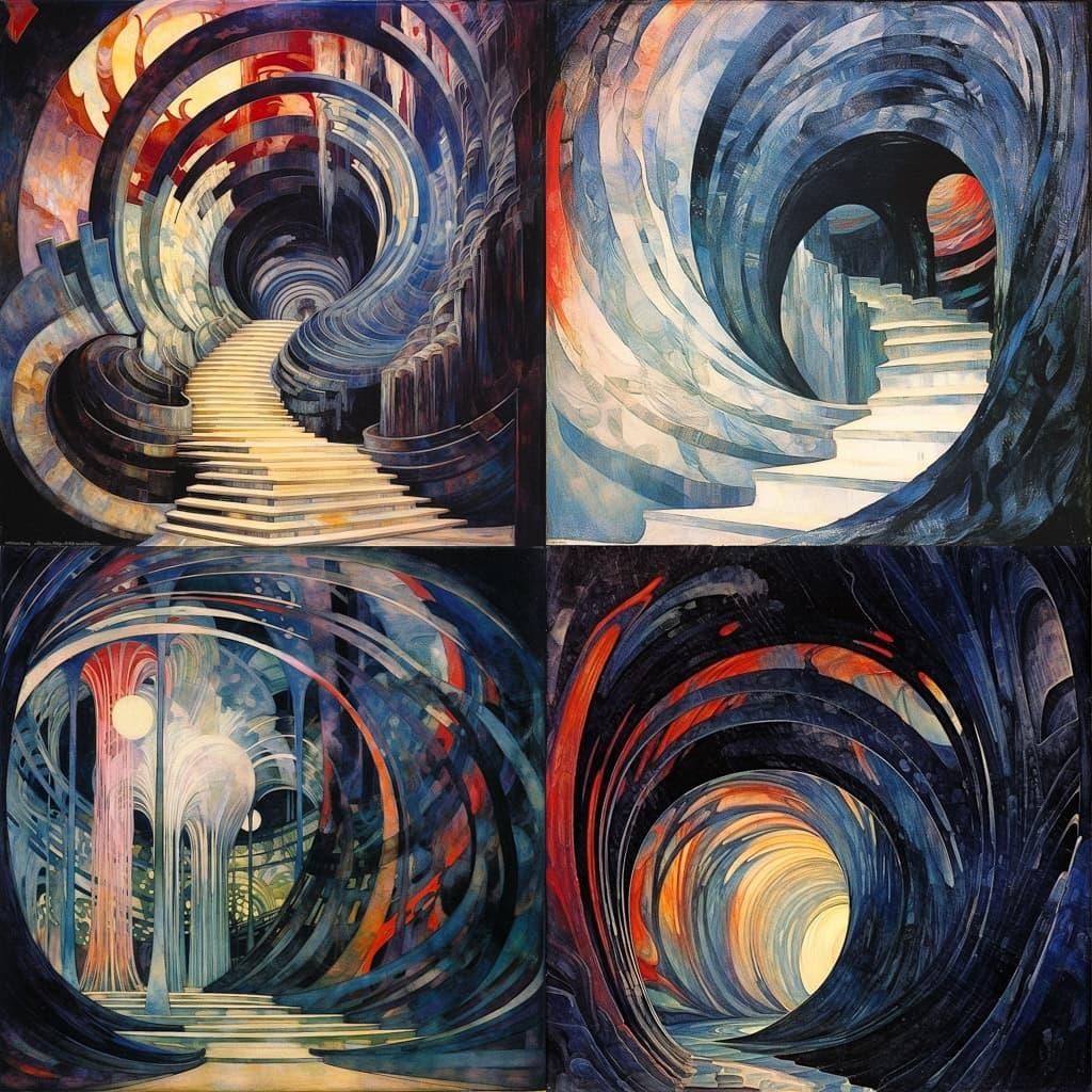 Frantisek Kupka style, Midjourney V5.2, render 1 of 4
