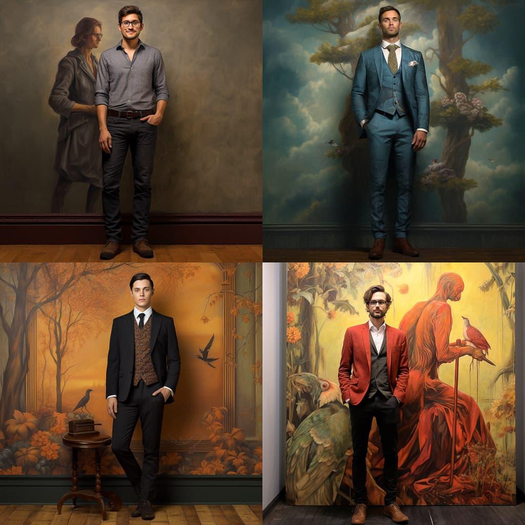 Full body height portrait style, Midjourney V5.2, render 1 of 4
