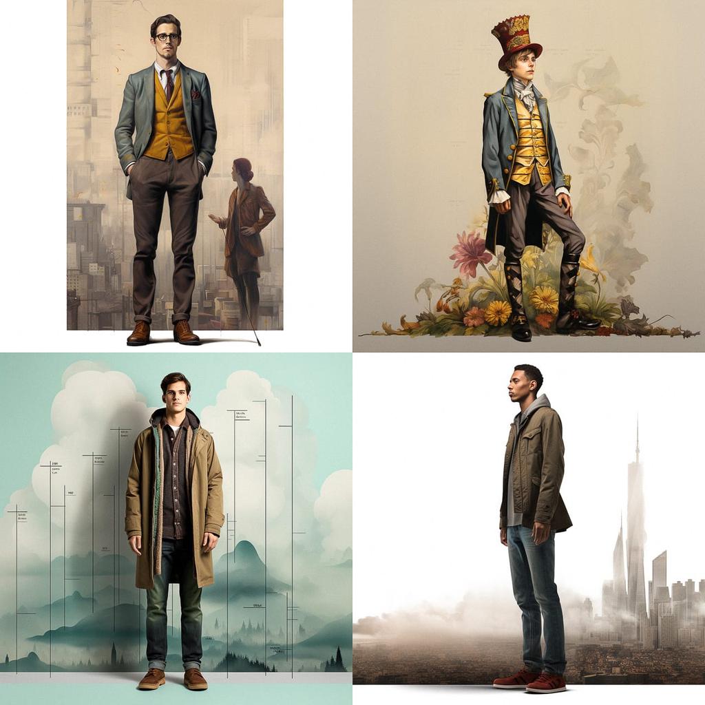 Full body-height view style, Midjourney V5.2, render 1 of 4