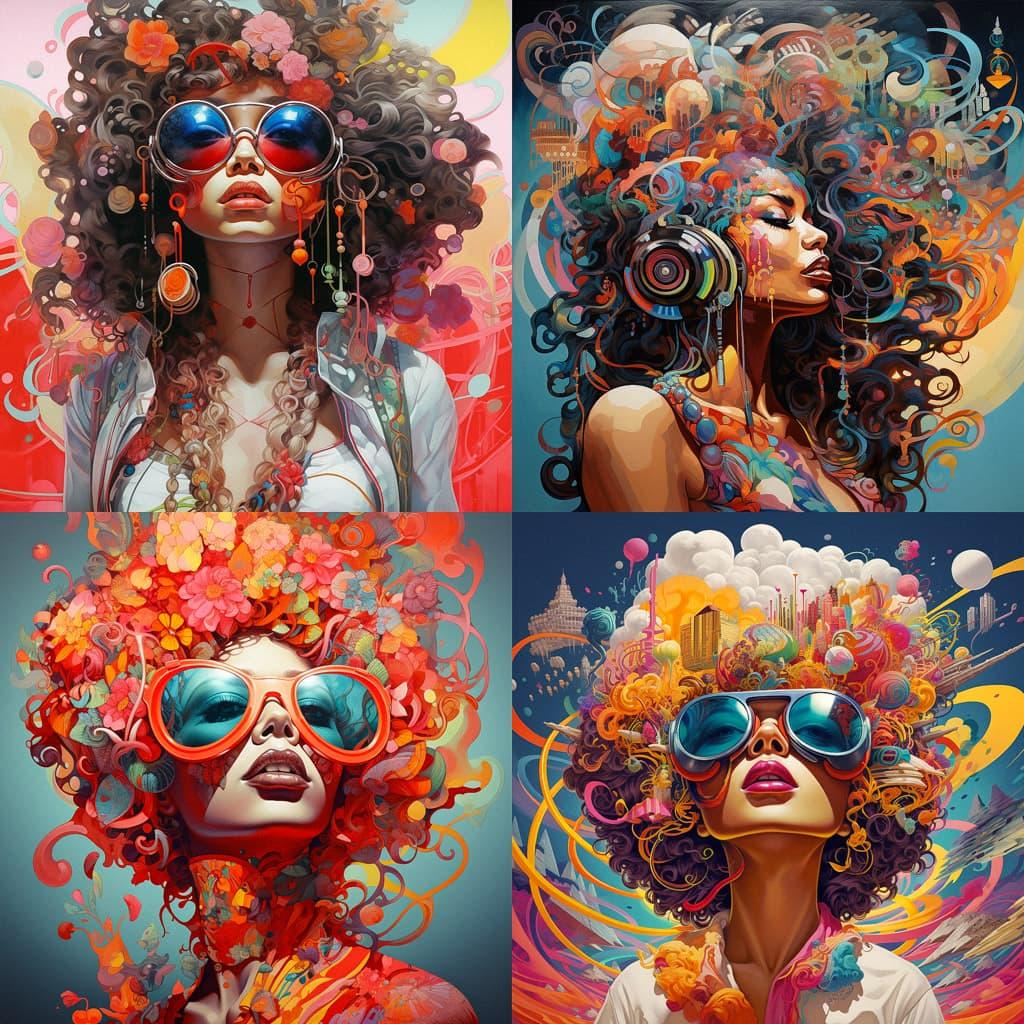 Funk art style, Midjourney V5.2, render 1 of 4
