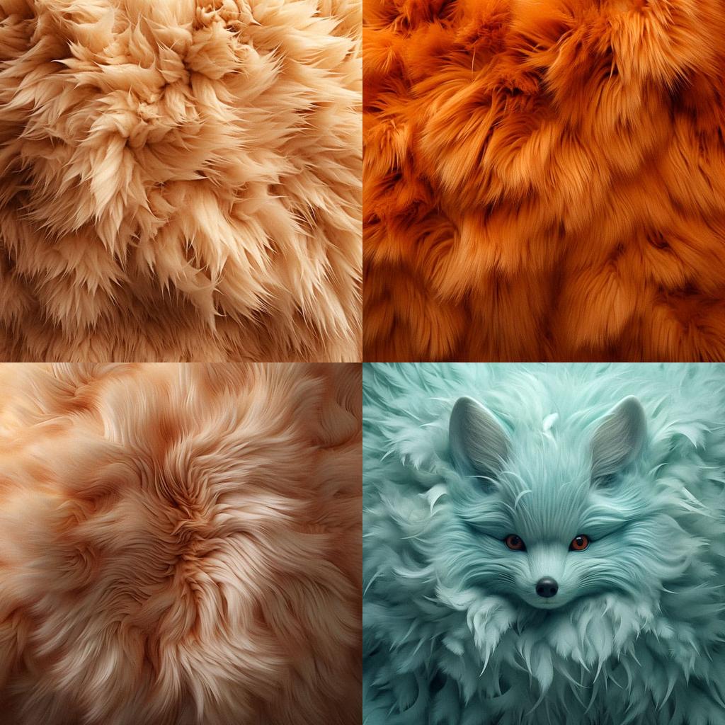 Furry texture style, Midjourney V5.2, render 1 of 4