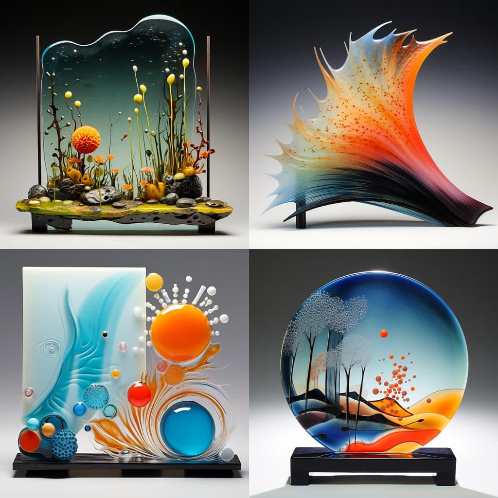 Fused glass style, Midjourney V5.2, render 1 of 4