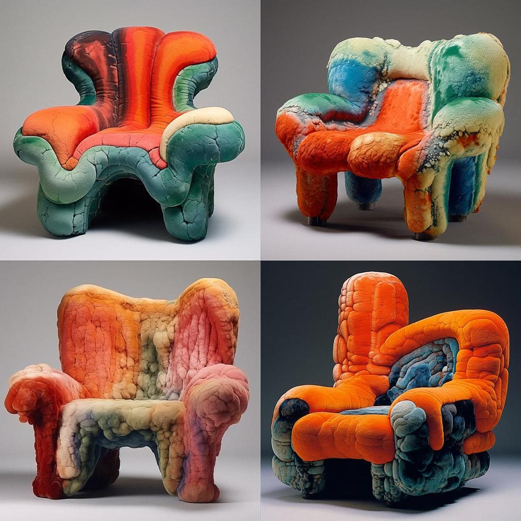 Gaetano Pesce style, Midjourney V5.2, render 1 of 4