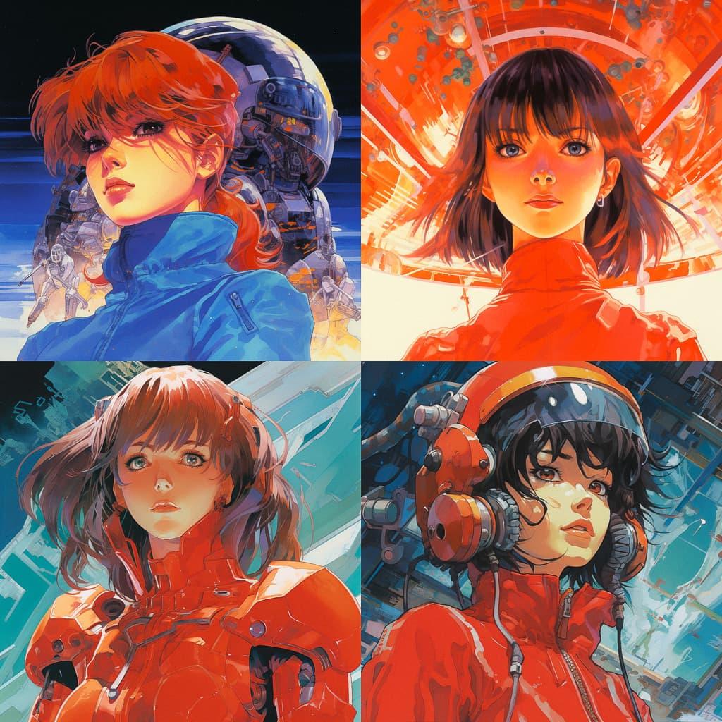 Gainax style, Midjourney V5.2, render 1 of 4