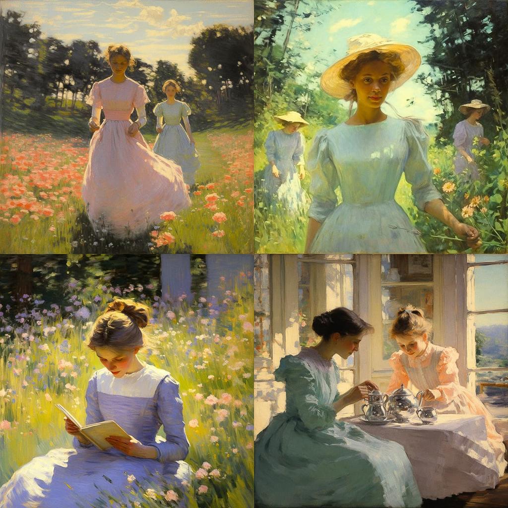 Gari Melchers style, Midjourney V5.2, render 1 of 4