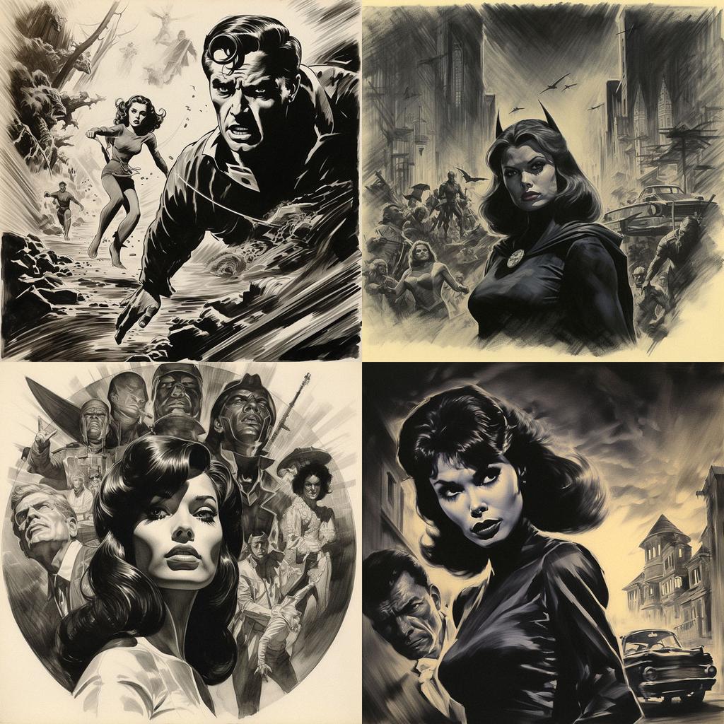 Gene Colan style, Midjourney V5.2, render 1 of 4