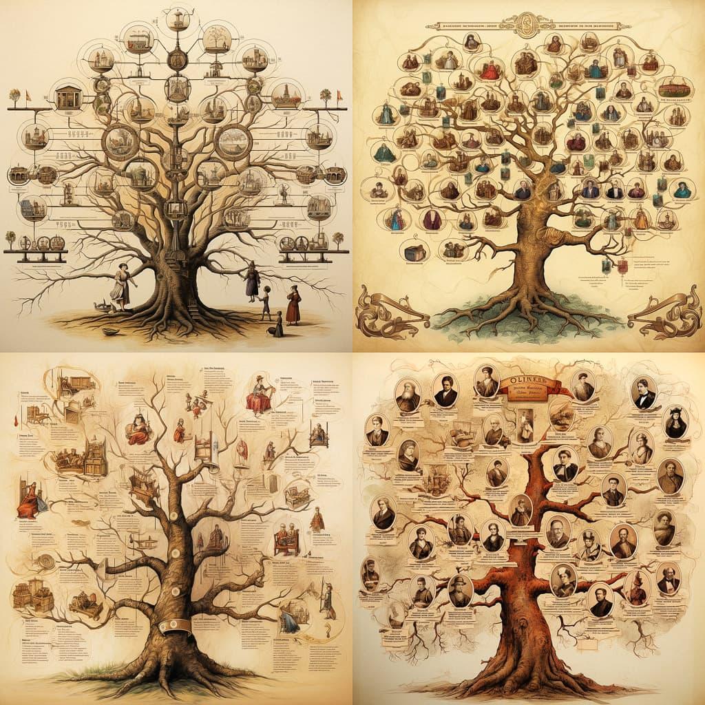 Genealogical tree style, Midjourney V5.2, render 1 of 4