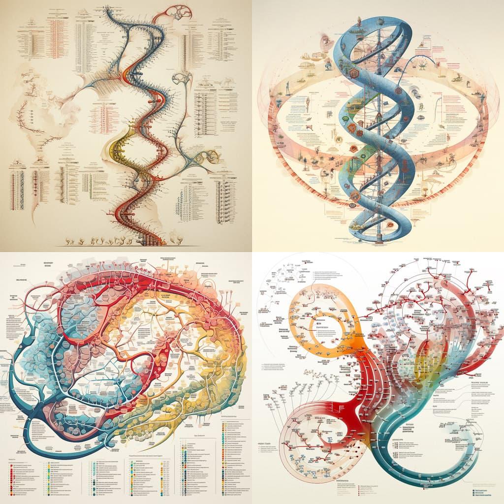 Genetic map style, Midjourney V5.2, render 1 of 4