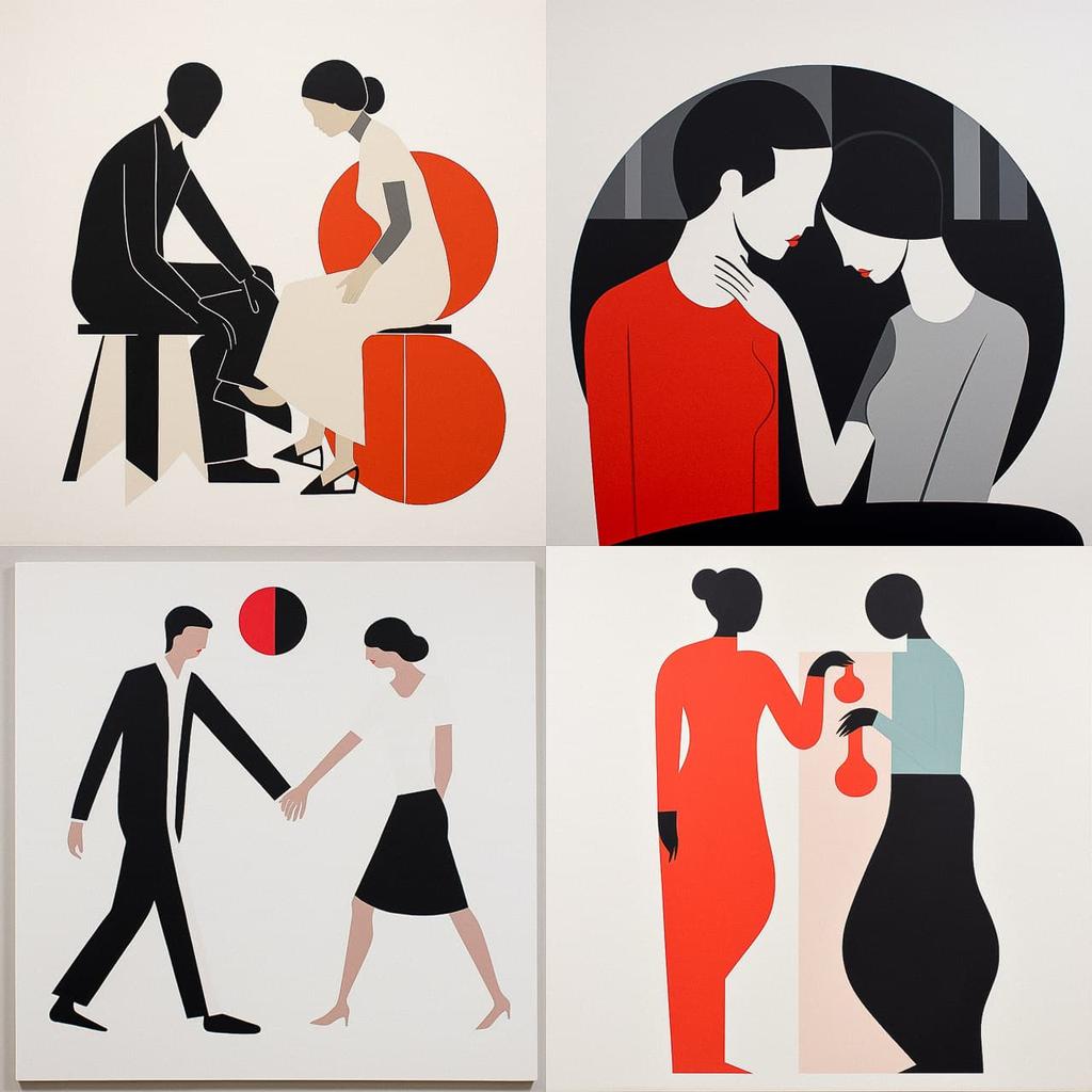 Geoff McFetridge style, Midjourney V5.2, render 1 of 4