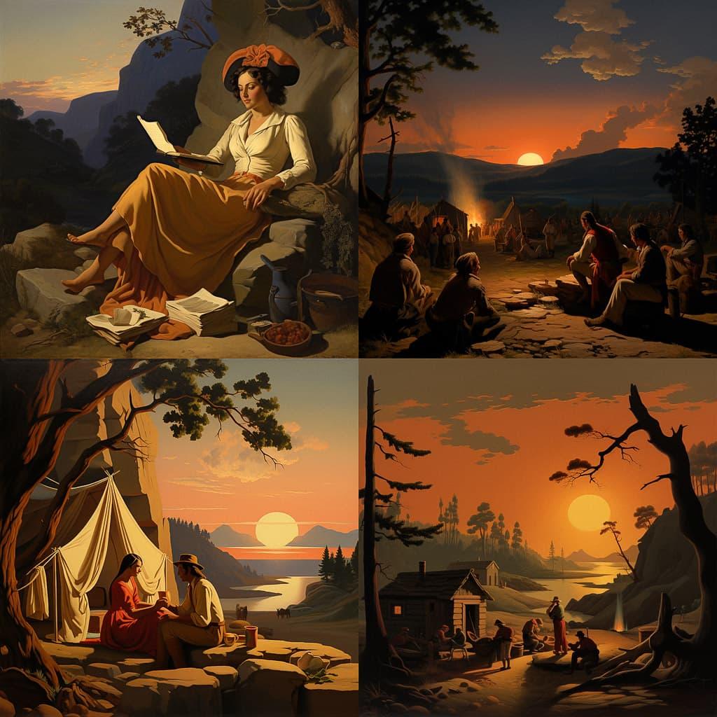 George Caleb Bingham style, Midjourney V5.2, render 1 of 4