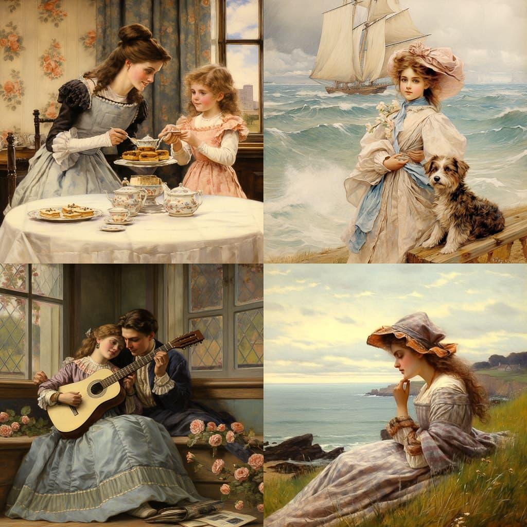 George Goodwin Kilburne style, Midjourney V5.2, render 1 of 4