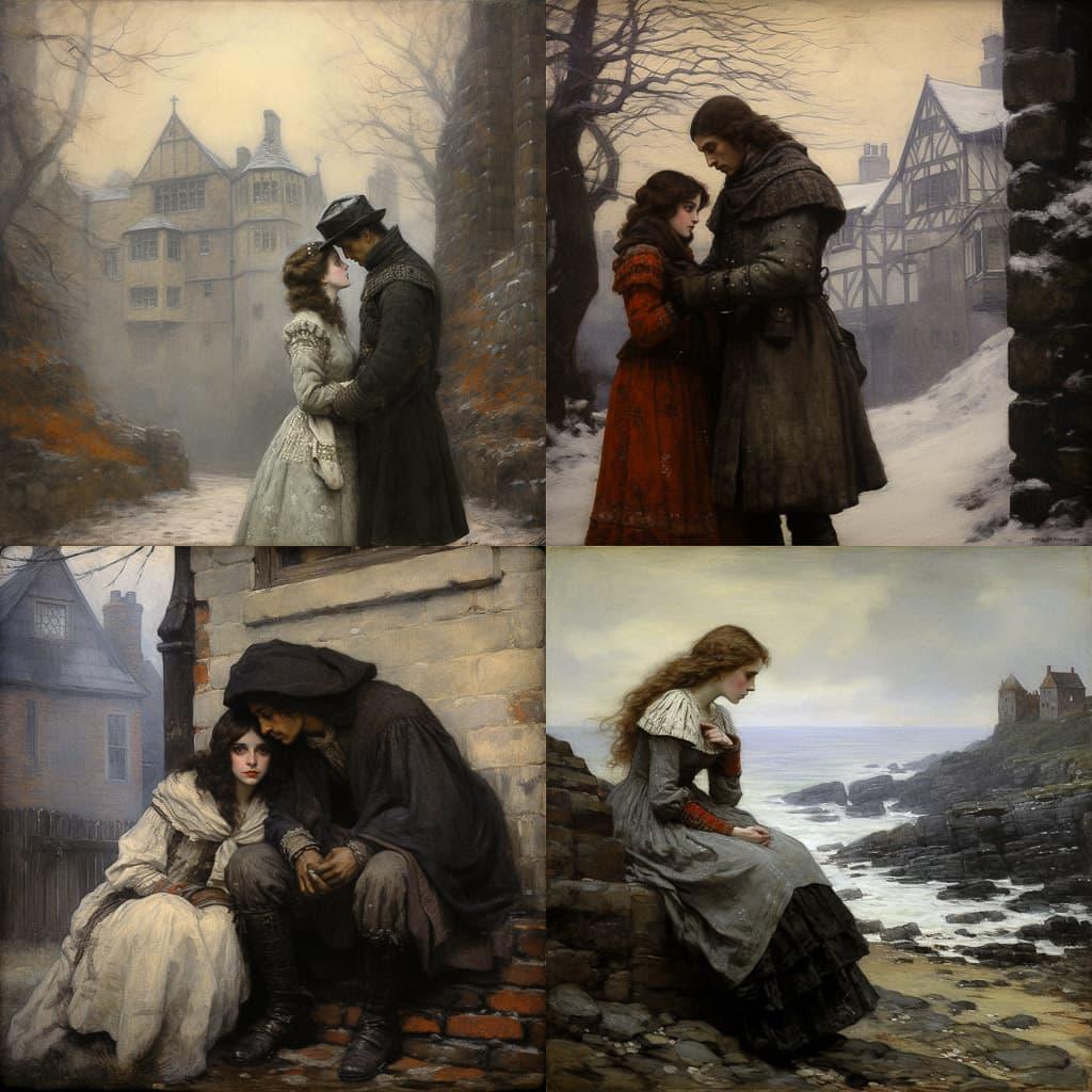 George Henry Boughton style, Midjourney V5.2, render 1 of 4