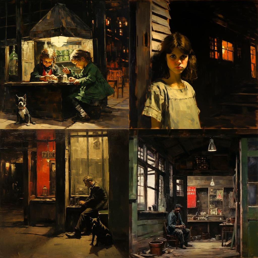 George Luks style, Midjourney V5.2, render 1 of 4