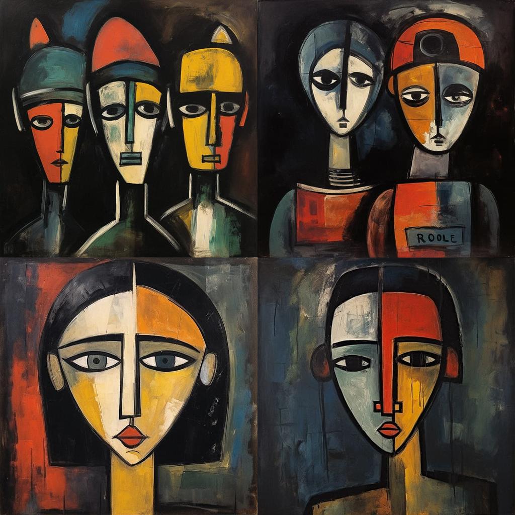 George Rouault style, Midjourney V5.2, render 1 of 4